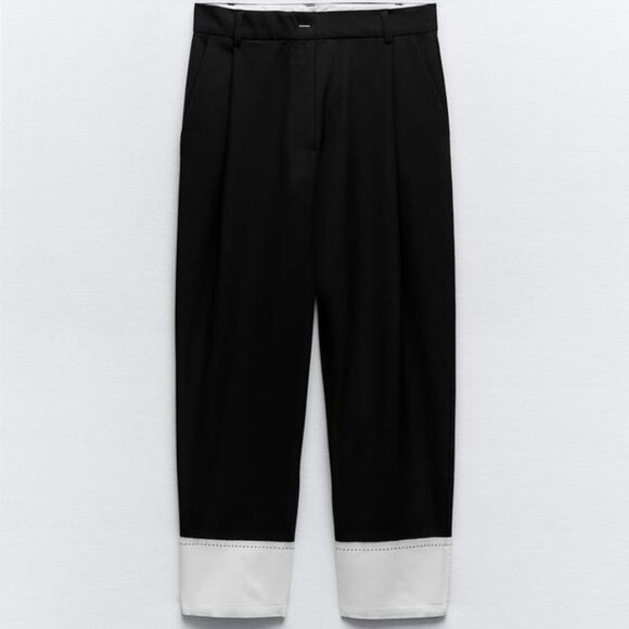 NWT Zara Poplin Hem Menswear Style Pants Size XS - Picture 1 of 6
